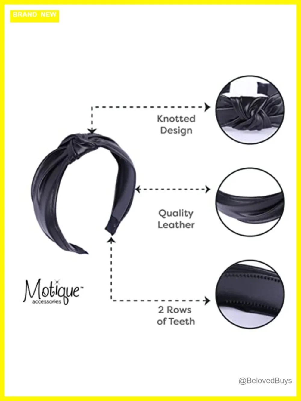 Vegan Leather Knotted Headband for Women - Wrap Style